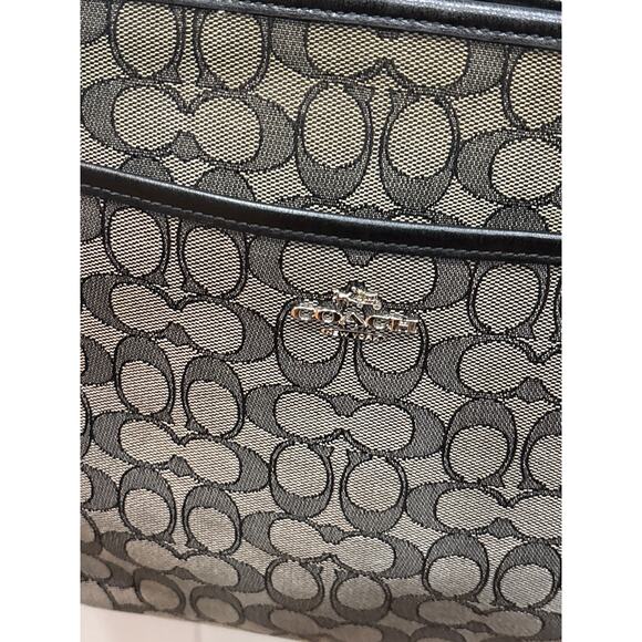 Coach Bag Brown Peyton Signature Logo Heritage Tote Handbag D1495-F28365-Used - Picture 1 of 9